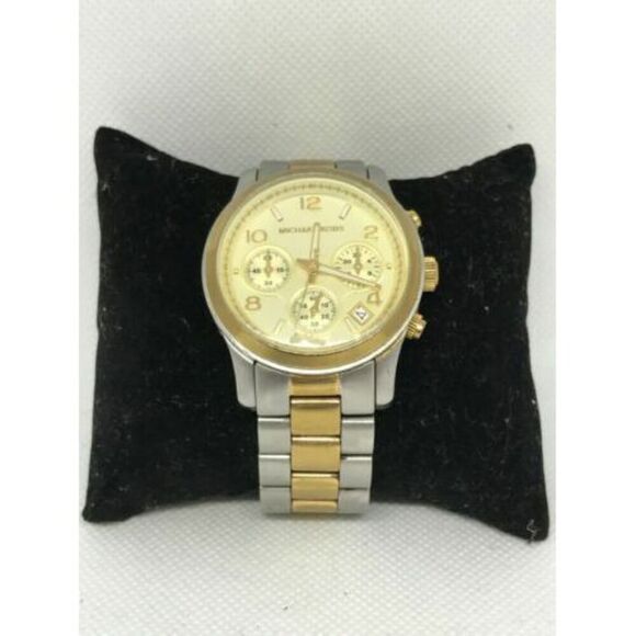 Michael Kors MK5137 Chronograph Women's Silver Stainless Steel Analog Watch Y165 - Picture 1 of 9